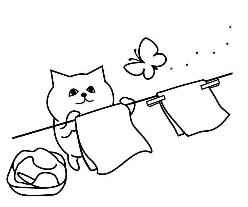 Раскраски кошек и котят для детей