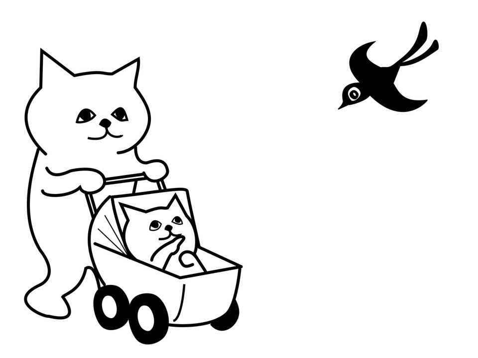 Раскраски кошек и котят для детей