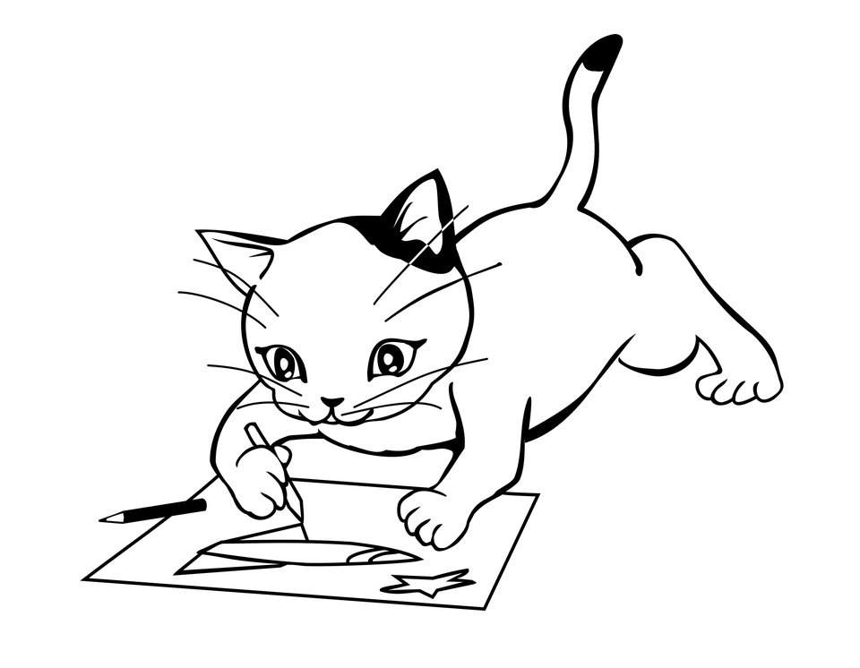 Раскраски кошек и котят для детей