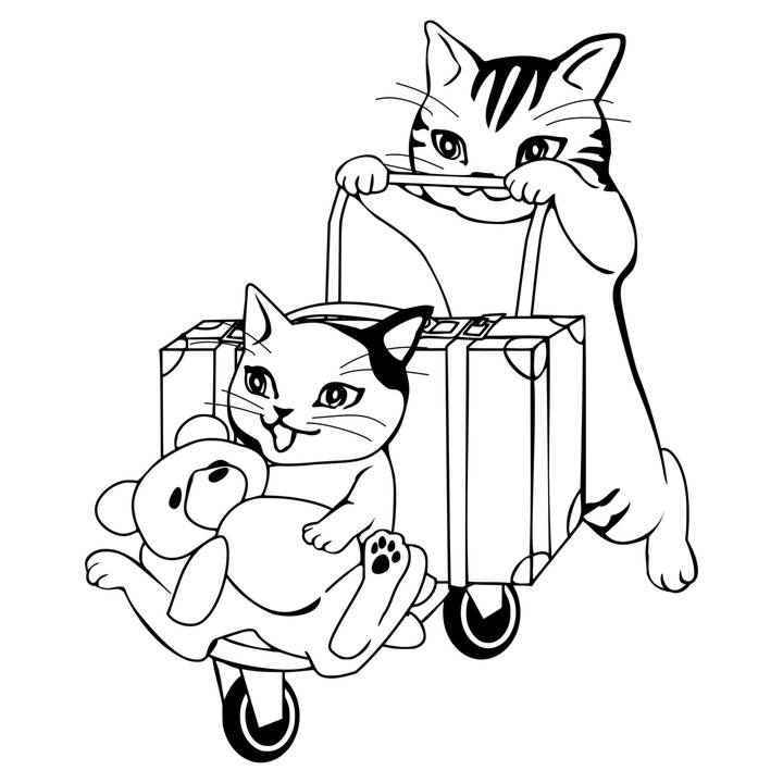 Раскраски кошек и котят для детей