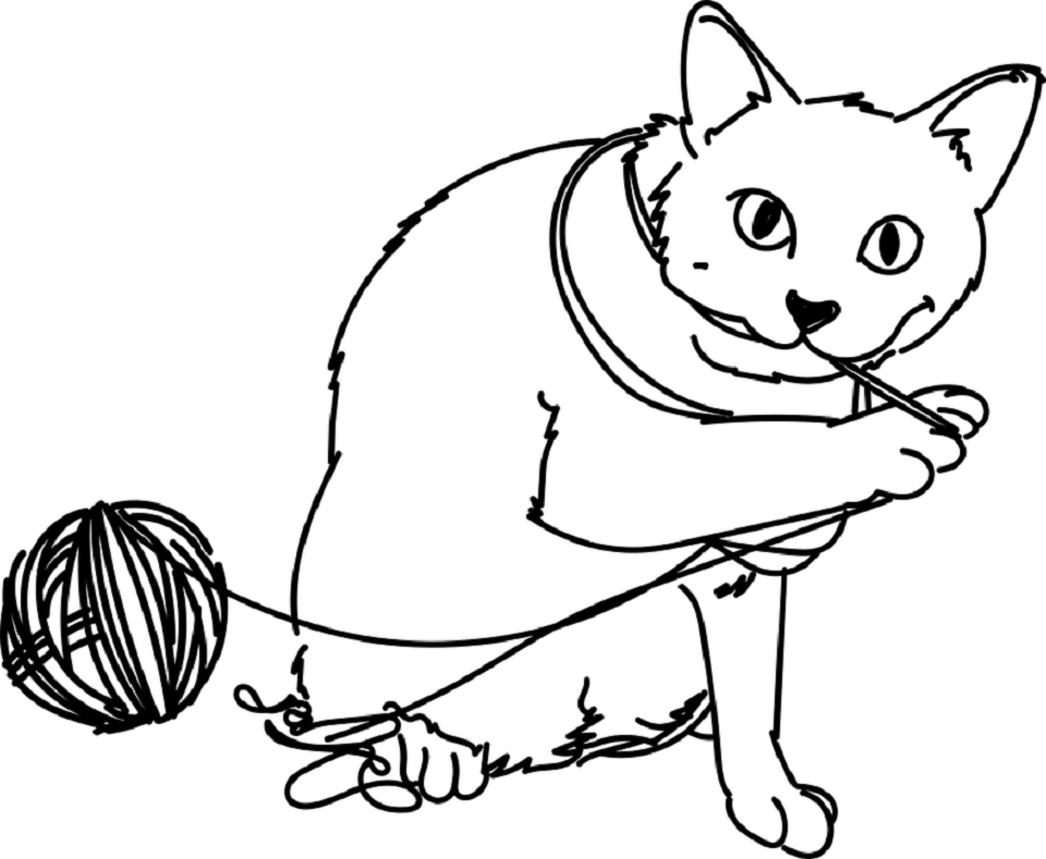 Раскраски кошек и котят для детей
