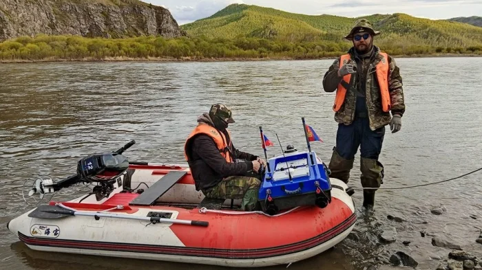 Гидрографические измерения на реке Селенга